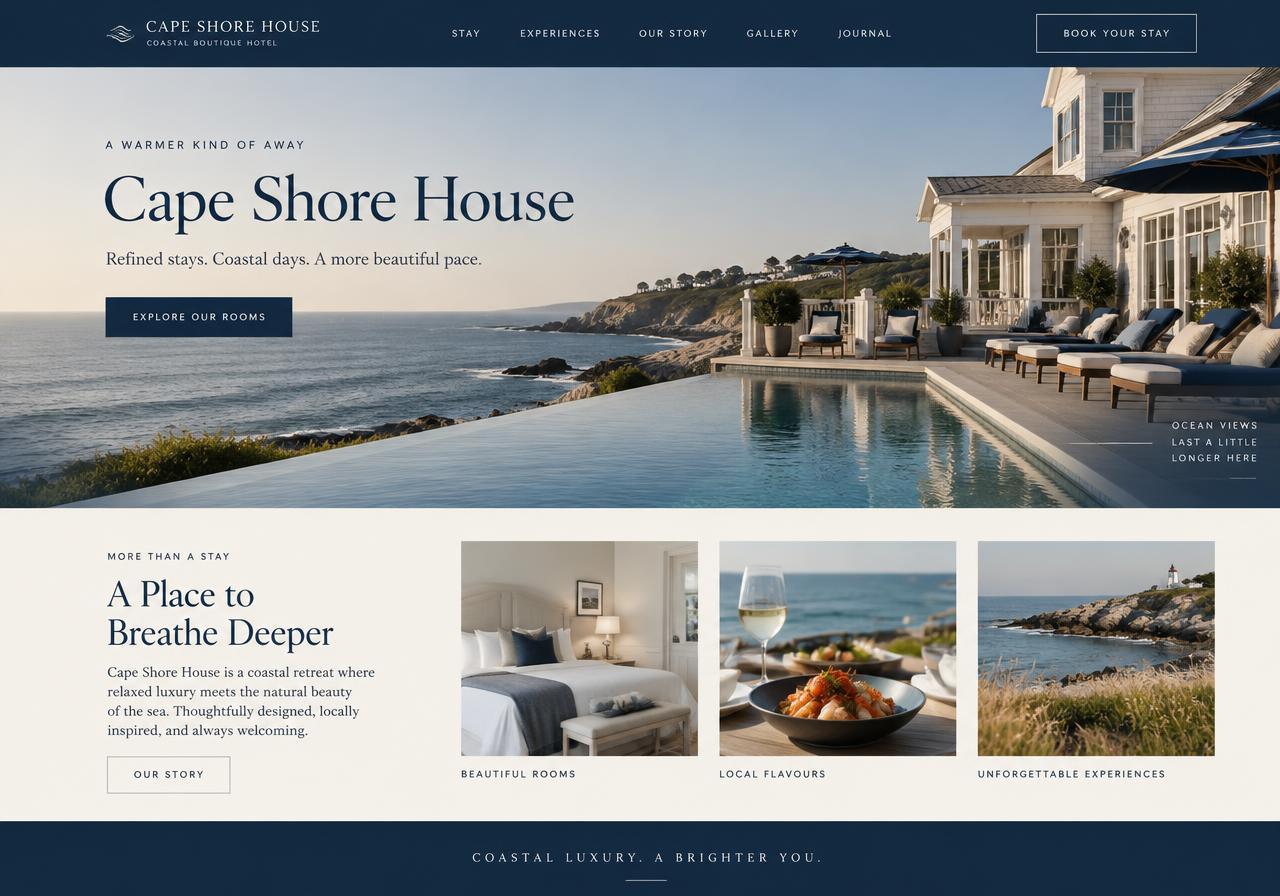 Coastal Hotel website concept