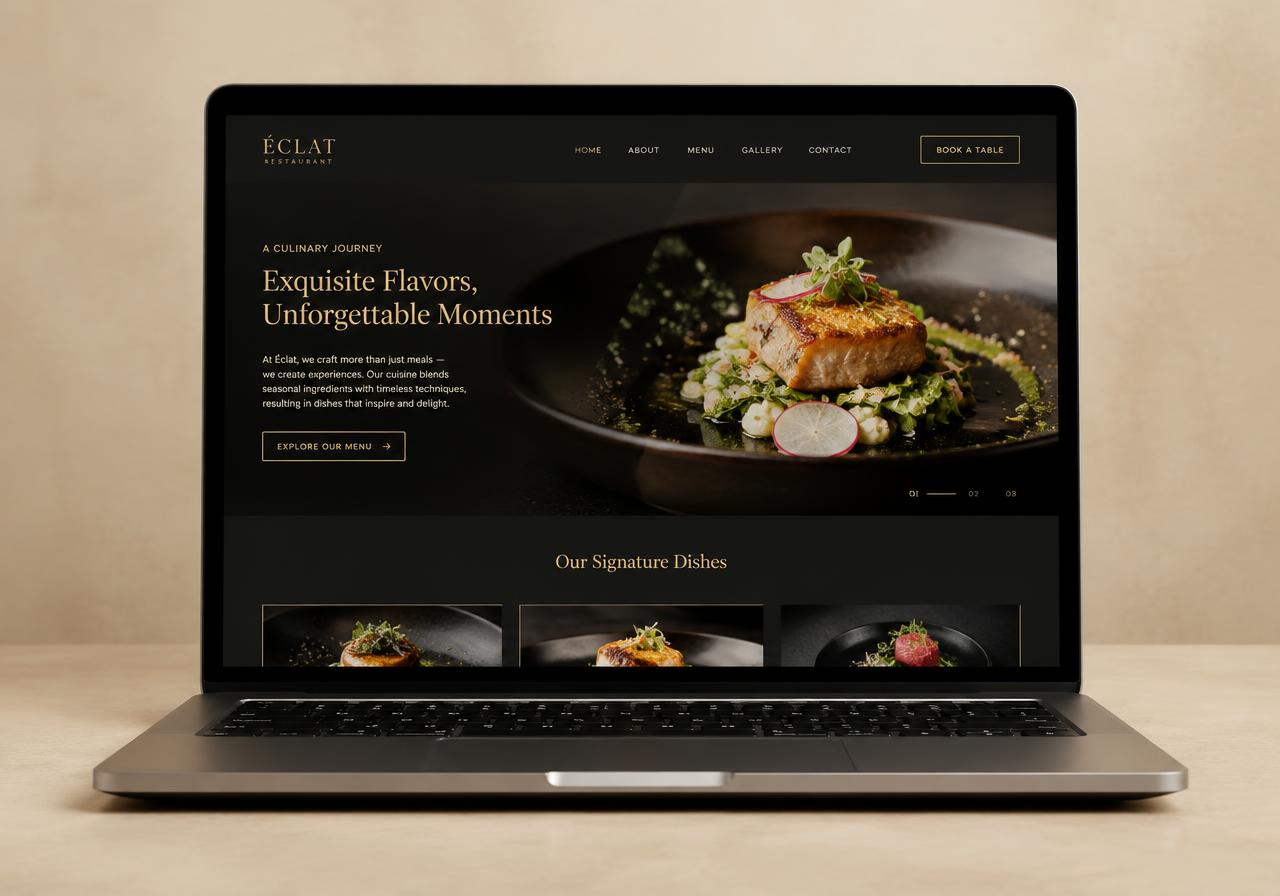 Fine Dining Restaurant website concept