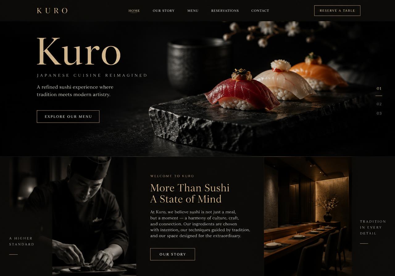 Sushi Restaurant website concept