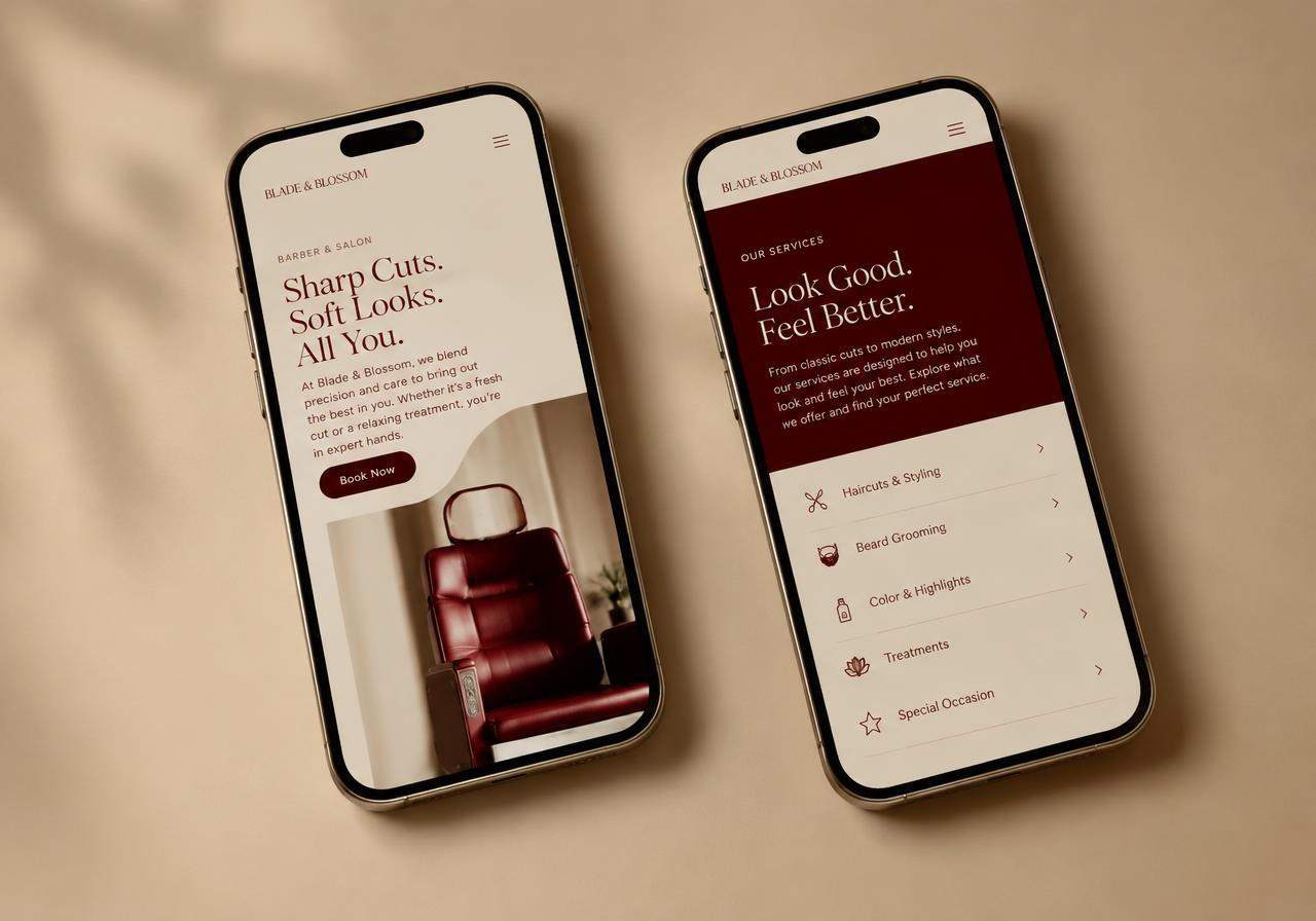 Barber & Salon website concept
