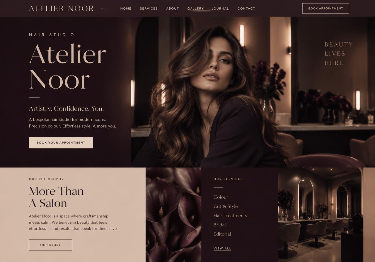 Hair Studio website concept